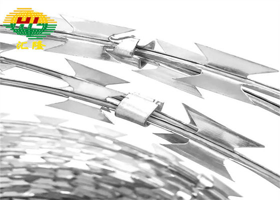 Özel Arazi İçin Çapraz 500mm Bobin Paslanmaz Çelik Concertina Teli