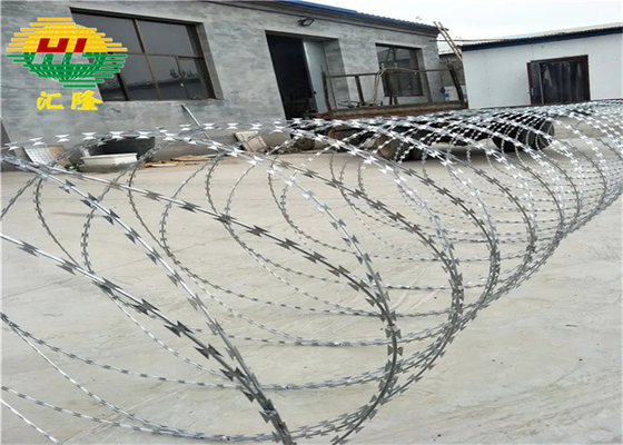 ASTM Standartı 2.8mm Sıcak Daldırılmış Galvanizli Concertina Tıraş Tel BTO-16 1000mm Çapraz