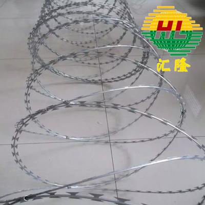 BTO-22 Concertina Razor Wire Coils Yüksek Tensile Ss 304 Paslanmaz Çelik 316 Sıcak Daldırılmış Galvanize