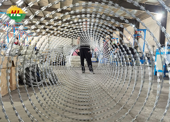 Razor Garden Wire Garden Security Eskrim, Clipped Concertina Razor Wire Galvanizli Çelik 300MM