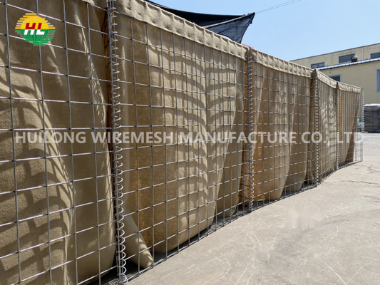 Tahkimat Savunması için 1x1x5m Hesco Bariyer Patlama Duvar Mesh Boyutu 80x80mm